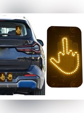 LED Middle Finger Warning Sign 9” x 4.5”